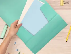 Chemise liderpapel polypropylene dos flexible a4 210x297mm 4/10e 3 rabats 100f elastique vert pomme opaque