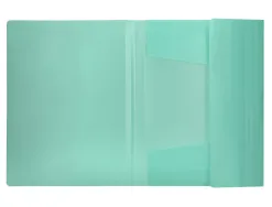 Chemise liderpapel polypropylene dos flexible a4 210x297mm 4/10e 3 rabats 100f elastique vert pomme opaque