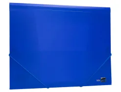 Chemise liderpapel polypropylène dos flexible a4 210x297mm 4/10e 3 rabats élastique 100f coloris bleu translucide