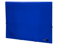 Chemise liderpapel polypropylène dos flexible a4 210x297mm 4/10e 3 rabats élastique 100f coloris bleu translucide