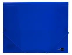 Chemise liderpapel polypropylène dos flexible a4 210x297mm 4/10e 3 rabats élastique 100f coloris bleu translucide