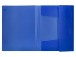 Chemise liderpapel polypropylène dos flexible a4 210x297mm 4/10e 3 rabats élastique 100f coloris bleu translucide