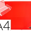 Chemise liderpapel polypropylène dos flexible a4 210x297mm 4/10e 3 rabats élastique 100f coloris rouge translucide