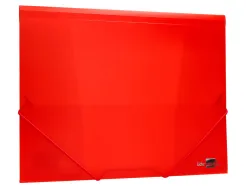 Chemise liderpapel polypropylène dos flexible a4 210x297mm 4/10e 3 rabats élastique 100f coloris rouge translucide
