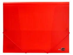 Chemise liderpapel polypropylène dos flexible a4 210x297mm 4/10e 3 rabats élastique 100f coloris rouge translucide