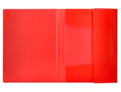Chemise liderpapel polypropylène dos flexible a4 210x297mm 4/10e 3 rabats élastique 100f coloris rouge translucide