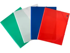 Chemise liderpapel polypropylène dos flexible a4 210x297mm 4/10e 3 rabats élastique 100f coloris vert translucide