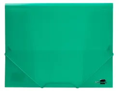 Chemise liderpapel polypropylène dos flexible a4 210x297mm 4/10e 3 rabats élastique 100f coloris vert translucide