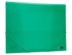 Chemise liderpapel polypropylène dos flexible a4 210x297mm 4/10e 3 rabats élastique 100f coloris vert translucide