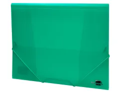 Chemise liderpapel polypropylène dos flexible a4 210x297mm 4/10e 3 rabats élastique 100f coloris vert translucide
