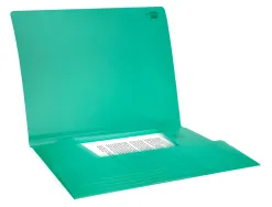 Chemise liderpapel polypropylène dos flexible a4 210x297mm 4/10e 3 rabats élastique 100f coloris vert translucide