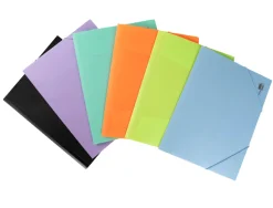 Chemise liderpapel polypropylene dos flexible a4 210x297mm 4/10e 3 rabats 100f elastique bleu ciel opaque