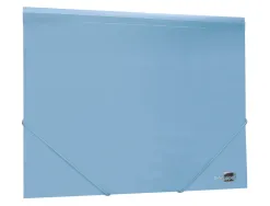 Chemise liderpapel polypropylene dos flexible a4 210x297mm 4/10e 3 rabats 100f elastique bleu ciel opaque