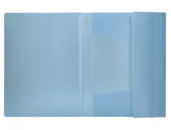 Chemise liderpapel polypropylene dos flexible a4 210x297mm 4/10e 3 rabats 100f elastique bleu ciel opaque