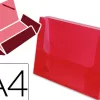 Chemise liderpapel polypropylène dos rigide 25mm a4 210x297mm 7/10e translucide coloris rouge