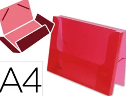Chemise liderpapel polypropylène dos rigide 25mm a4 210x297mm 7/10e translucide coloris rouge