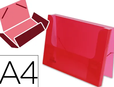 Chemise liderpapel polypropylène dos rigide 25mm a4 210x297mm 7/10e translucide coloris rouge