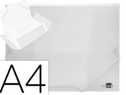 Chemise liderpapel polypropylène dos flexible a4 210x297mm 4/10e 3 rabats élastique 100f coloris transparent