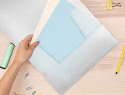 Chemise liderpapel polypropylène dos flexible a4 210x297mm 4/10e 3 rabats élastique 100f coloris transparent