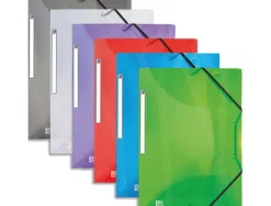 Chemise oxford hawaï pp dos rigide 240x320mm documents a4 dos 25mm rabats clipsés élastique 6 coloris assortis