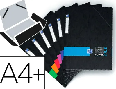 Chemise oxford power file étudiant élastique 3 rabats extra large grande capacité coloris assortis
