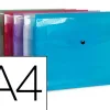 Chemise pochette elba hawai polypropylene translucide format a4 fermeture bouton pression coloris assortis