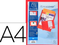 Chemise présentation exacompta kreacover polypropylène souple 4/10e a4 24x32cm personnalisable coloris rouge