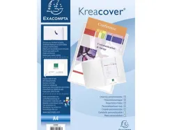 Chemise présentation exacompta kreacover polypropylène 4/10e a4 personnalisable porte carte de visite coloris blanc