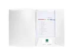 Chemise présentation exacompta kreacover polypropylène 4/10e a4 personnalisable porte carte de visite coloris blanc