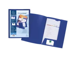 Chemise présentation exacompta kreacover polypropylène souple 4/10e a4 24x32cm personnalisable coloris bleu
