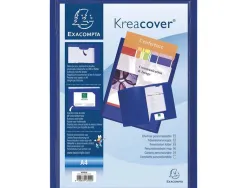 Chemise présentation exacompta kreacover polypropylène souple 4/10e a4 24x32cm personnalisable coloris bleu