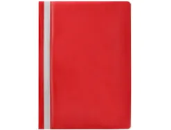 Chemise présentation q-connect à lamelles polypropylène 18/100e document perforé a4 30f porte-étiquette coloris rouge