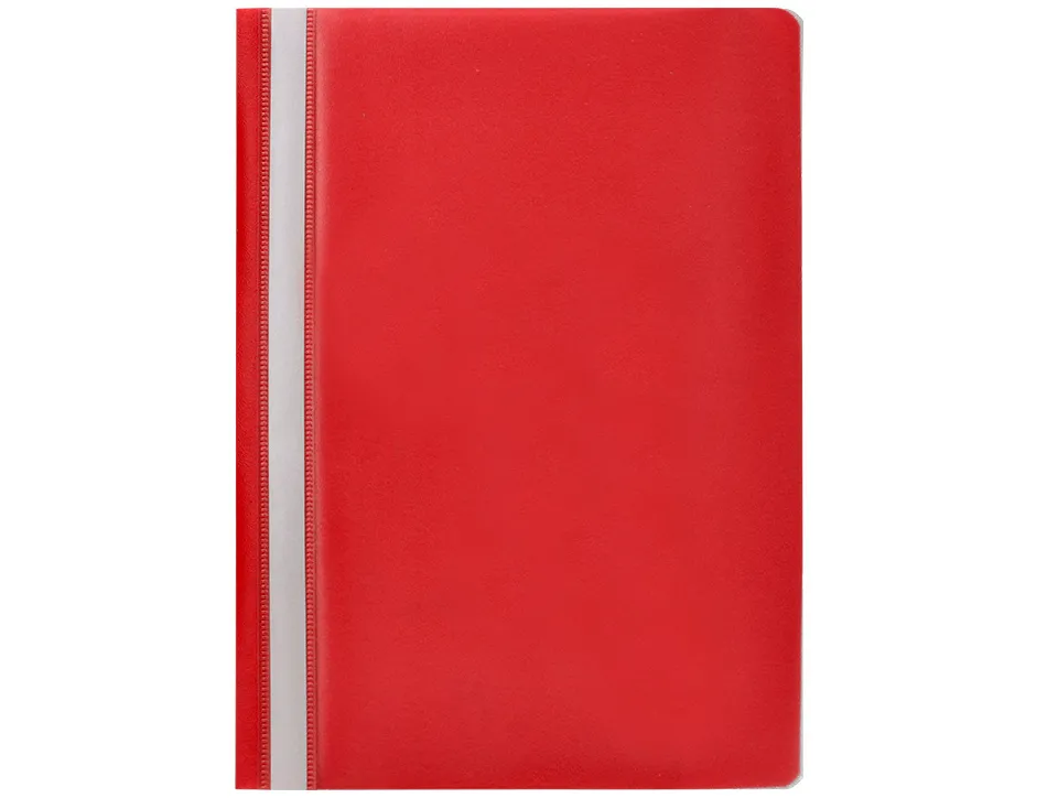 Chemise présentation q-connect à lamelles polypropylène 18/100e document perforé a4 30f porte-étiquette coloris rouge