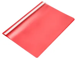 Chemise présentation q-connect à lamelles polypropylène 18/100e document perforé a4 30f porte-étiquette coloris rouge