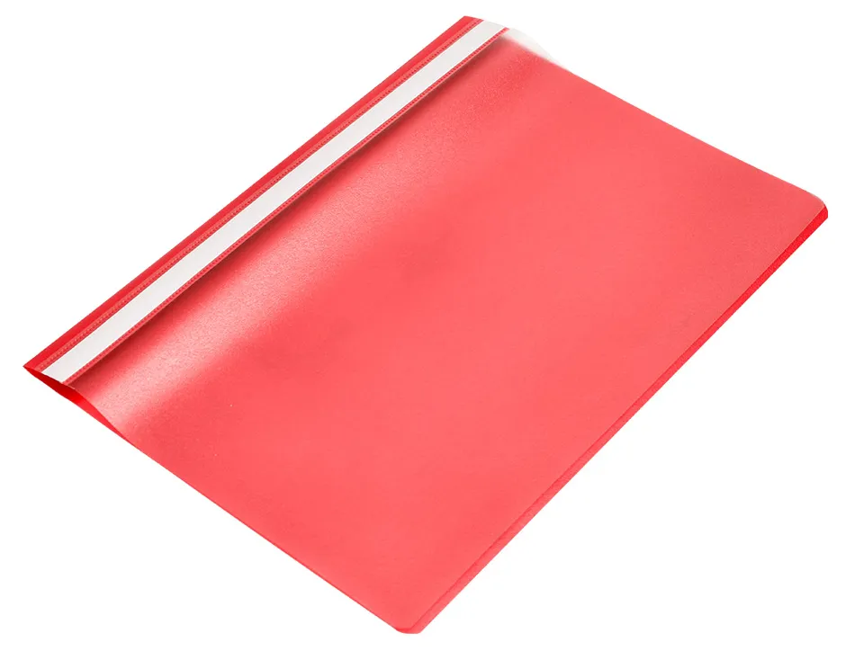 Chemise présentation q-connect à lamelles polypropylène 18/100e document perforé a4 30f porte-étiquette coloris rouge