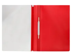 Chemise présentation q-connect à lamelles polypropylène 18/100e document perforé a4 30f porte-étiquette coloris rouge
