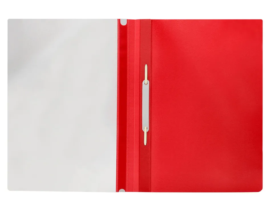Chemise présentation q-connect à lamelles polypropylène 18/100e document perforé a4 30f porte-étiquette coloris rouge