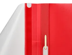 Chemise présentation q-connect à lamelles polypropylène 18/100e document perforé a4 30f porte-étiquette coloris rouge