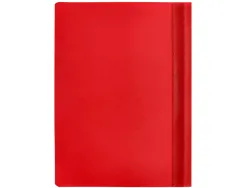 Chemise présentation q-connect à lamelles polypropylène 18/100e document perforé a4 30f porte-étiquette coloris rouge
