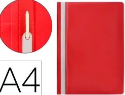 Chemise présentation q-connect à lamelles polypropylène 18/100e document perforé a4 30f porte-étiquette coloris rouge