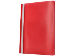 Chemise présentation q-connect à lamelles polypropylène 18/100e document perforé a4 30f porte-étiquette coloris rouge