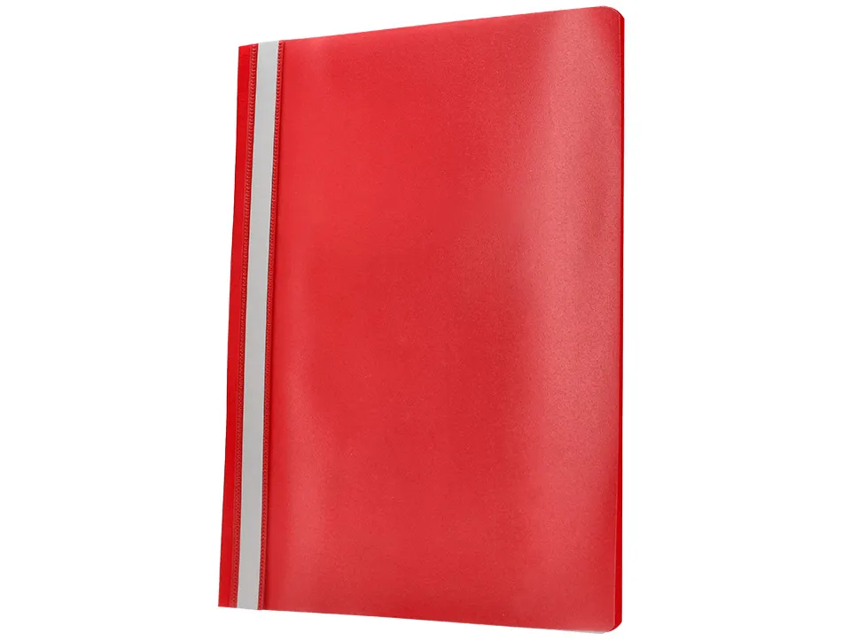 Chemise présentation q-connect à lamelles polypropylène 18/100e document perforé a4 30f porte-étiquette coloris rouge