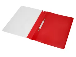 Chemise présentation q-connect à lamelles polypropylène 18/100e document perforé a4 30f porte-étiquette coloris rouge