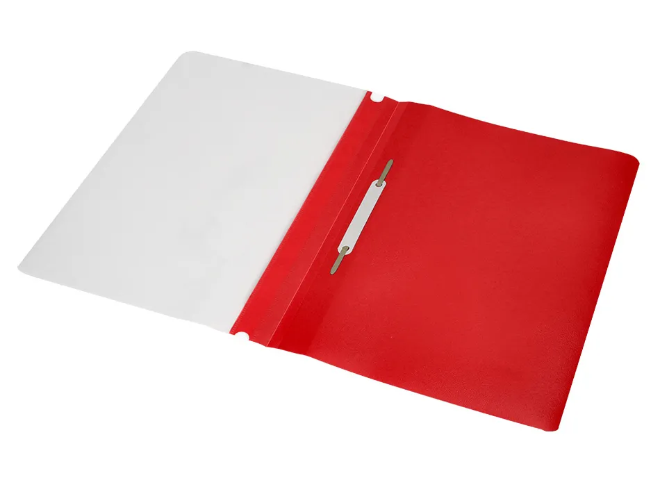 Chemise présentation q-connect à lamelles polypropylène 18/100e document perforé a4 30f porte-étiquette coloris rouge