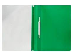 Chemise présentation q-connect à lamelles polypropylène 18/100e document perforé a4 30f porte-étiquette coloris vert