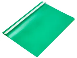 Chemise présentation q-connect à lamelles polypropylène 18/100e document perforé a4 30f porte-étiquette coloris vert