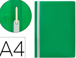 Chemise présentation q-connect à lamelles polypropylène 18/100e document perforé a4 30f porte-étiquette coloris vert