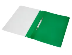 Chemise présentation q-connect à lamelles polypropylène 18/100e document perforé a4 30f porte-étiquette coloris vert