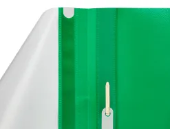 Chemise présentation q-connect à lamelles polypropylène 18/100e document perforé a4 30f porte-étiquette coloris vert