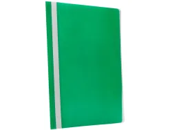 Chemise présentation q-connect à lamelles polypropylène 18/100e document perforé a4 30f porte-étiquette coloris vert